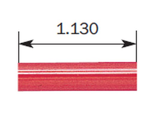 Barra de pânico horizontal oval de 1130 mm, vermelha.
