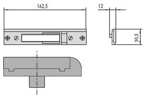 Cerradero Superior/Inferior Zamak 162.5x30.5x12