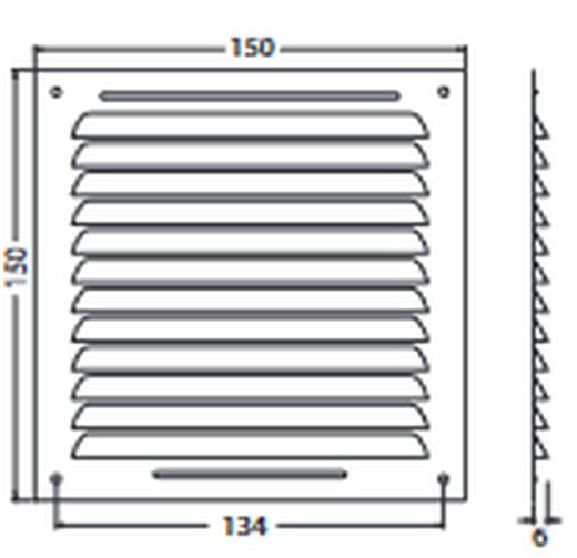 Rejilla 150x150mm 2C