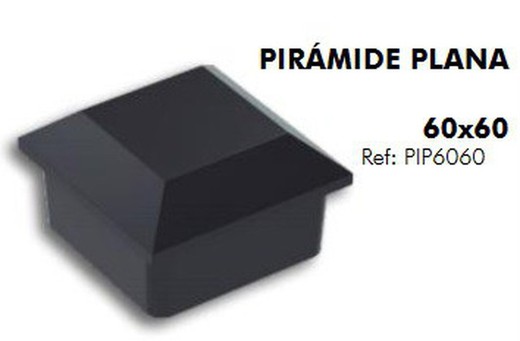 Remate PirÁmide Plana Aluminio 60x60 Negro