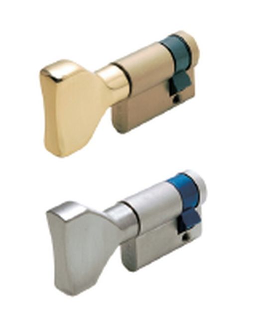 CYLINDRE EUROPÉEN CHROMÉ 1/2 AVEC BOUTON - L/ LONG.