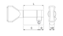 CYLINDRE EUROPÉEN CHROMÉ 1/2 AVEC BOUTON - L/ LONG.