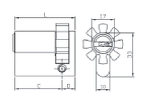 1/2 Cylindre de Sécurité 70+10 Nickel L. Long.