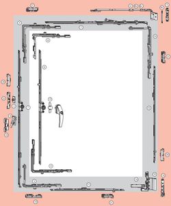 Base d'angle de fermeture centrale 1V
