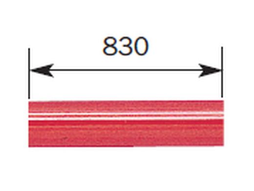 Barre anti-panique horizontale ovale de 830 mm, rouge.