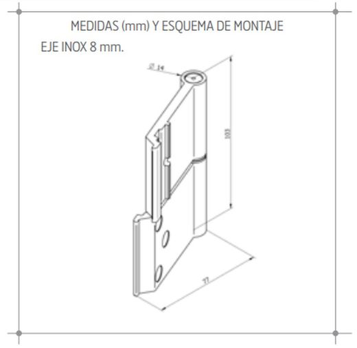 Charnière majorquine simple large droite.