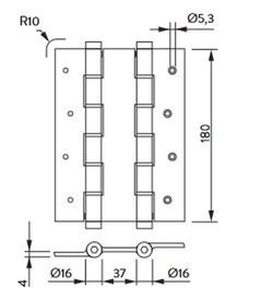 Charnière à ressort double action 180x40, 5914.01/5914.06/5914.09
