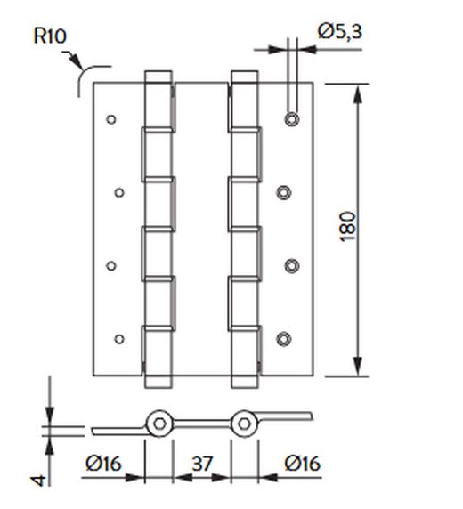 Charnière à ressort double action 180x40, 5914.01/5914.06/5914.09