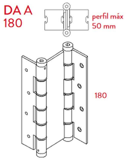 Charnière à ressort double action 180x50, 5934.06/5934.09