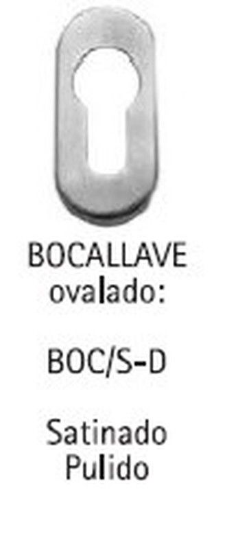 Guarnição/buraco de fechadura oval em aço inoxidável fosco.