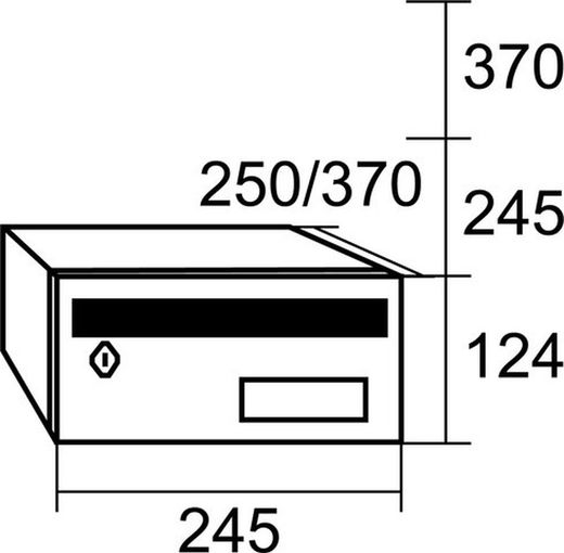Boîte aux lettres Barajas 124x245x250 noir/Titan