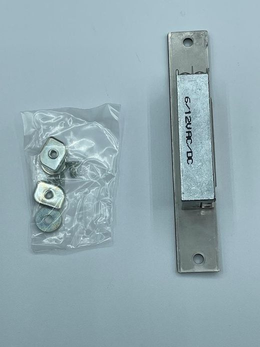 Gâche électrique à impulsion étroite + déclencheur inox 6-12v ac/dc
