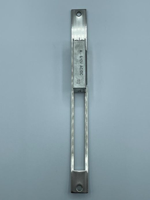 Gâche électrique à impulsion étroite + déclencheur inox 6-12v ac/dc