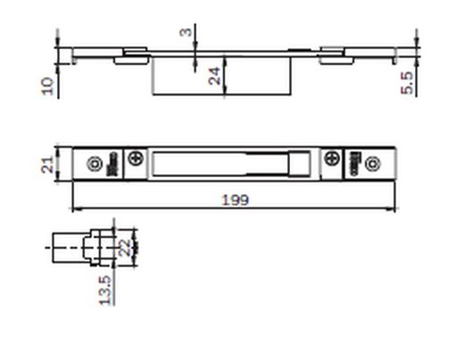 Gâche réglable C.E. Superieur inferieur.