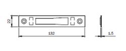 Gâche supérieure/inférieure. PL. Acier inoxydable S-78*-96 132X22X1,5