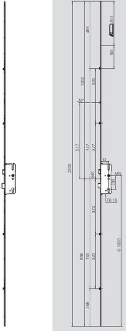 Cerradura C600 con bulones.