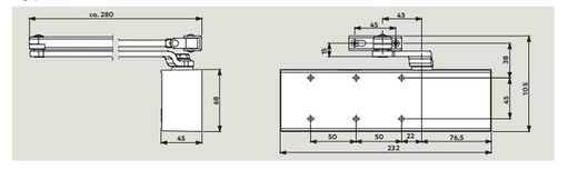 Ferme-porte ts 71 retenue en 3/4