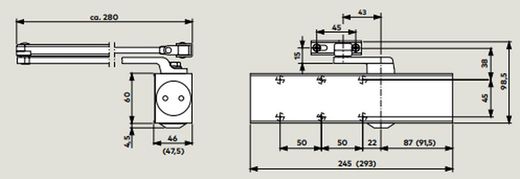 Ferme-porte ts 83 en3-6 sans bras