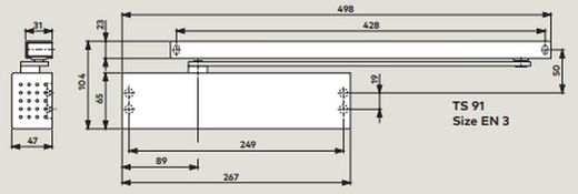 Ferme-porte ts 91 en 3 b sans guide