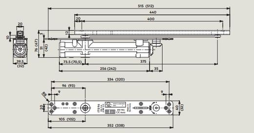 Ferme-porte caché its-96 en 2-4
