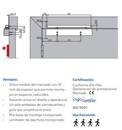Ferme-porte TS-97 avec guide en argent 2-4