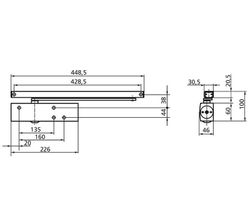 Ferme-porte TS3000 V 1/4 sans guide blanc