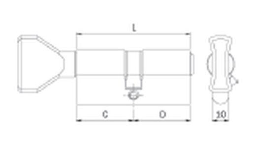 Cylindre européen en nickel 30+', avec bouton L. LONG. Face 30