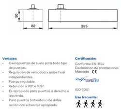 Balançoire BTS-75V avec rétention à 90º