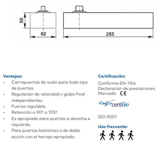 Balançoire BTS-75V avec rétention à 90º