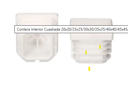 Contera Interior Cuadrada 20x20/30x30/40x40/50x50/60x60/80x80/100x100 Blanco 100x100mm