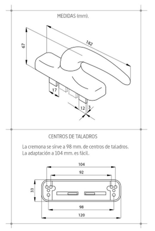 Crémone Pliante et Kit Européen 1 Feuille