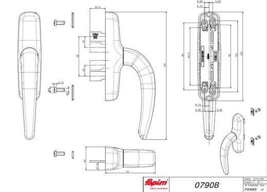 Crémone néfer 2 lames.