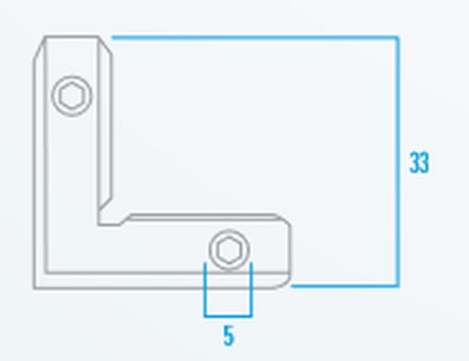 Carré de doublure avec vis Allen oblique. (250 unités)