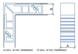 Quadrado de PVC pré-moldura de 36MM.