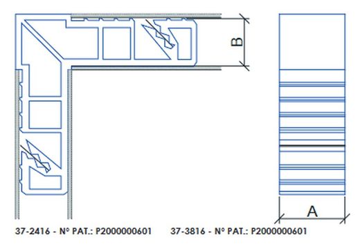 Quadrado de PVC pré-moldura de 36MM.