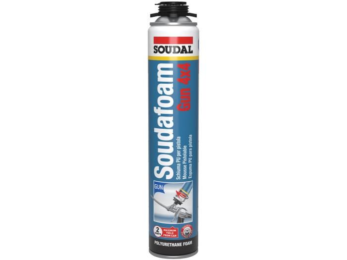 Espuma poliuretano para pistola rosca soudafoam 4x4 duravalve 750ml
