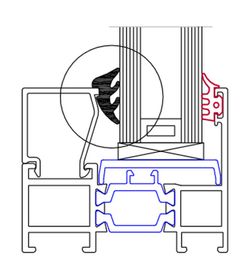 Cale de vitrage en caoutchouc 307.