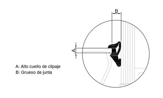 Cale de vitrage en caoutchouc 307.