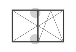 Jeu de broches d'oscillation du levier du 2ème vantail