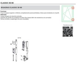 Jeu de charnières pivotantes de 80 kg.