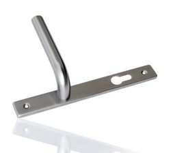 Jeu de poignées tubulaires inox "l" plaque longue 225x28
