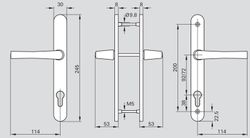 Jeu de poignées à plaque longue 8/92 30 mm