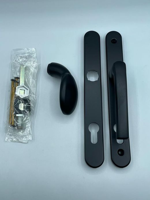 Jeu de poignées à plaque longue + bouton 8/92
