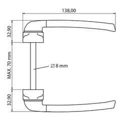 Jeu de poignées de porte réduites en livre