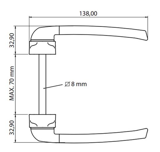 Jeu de poignées de porte réduites en livre