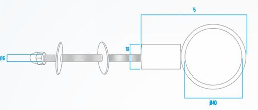 Ensemble de support de passage individuel en acier inoxydable Tir T40