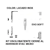 Kit oscillo-battant avec fermeture à charnière evo-soft cachée à l'onduleur. Petit compas ch180kg, 470-1000mm.