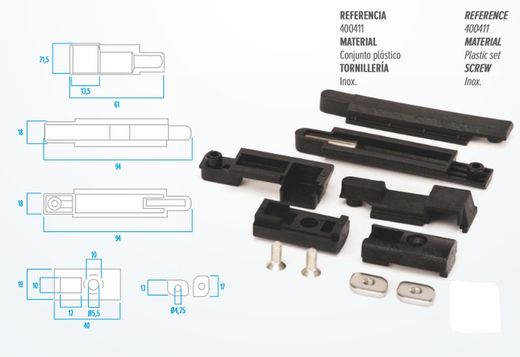 Kit praticable européen à un vantail