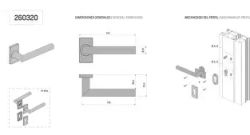 MANILLA CUADRADA C.8+JGO ESCUDOS CUADR. INOX