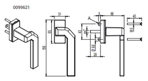 Poignée kora décalée - gauche.
